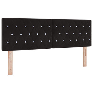 Κρεβάτι με ελατήρια με κεφαλάρι Μαύρο 200 x 140 cm Βελούδο - Pakobazaar