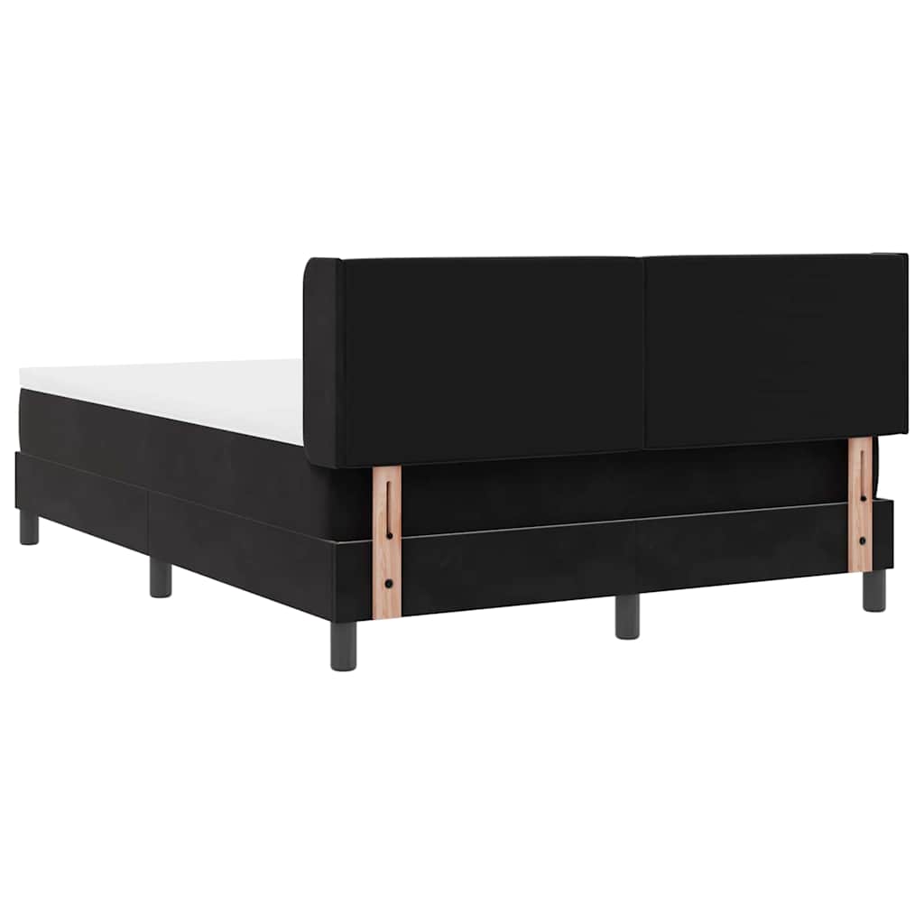 Κρεβάτι με ελατήρια με κεφαλάρι Μαύρο 200 x 140 cm Βελούδο - Pakobazaar