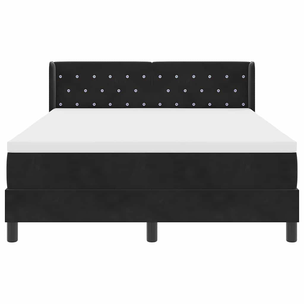 Κρεβάτι με ελατήρια με κεφαλάρι Μαύρο 200 x 140 cm Βελούδο - Pakobazaar