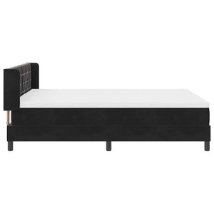 Κρεβάτι με ελατήρια με κεφαλάρι Μαύρο 200 x 140 cm Βελούδο - Pakobazaar