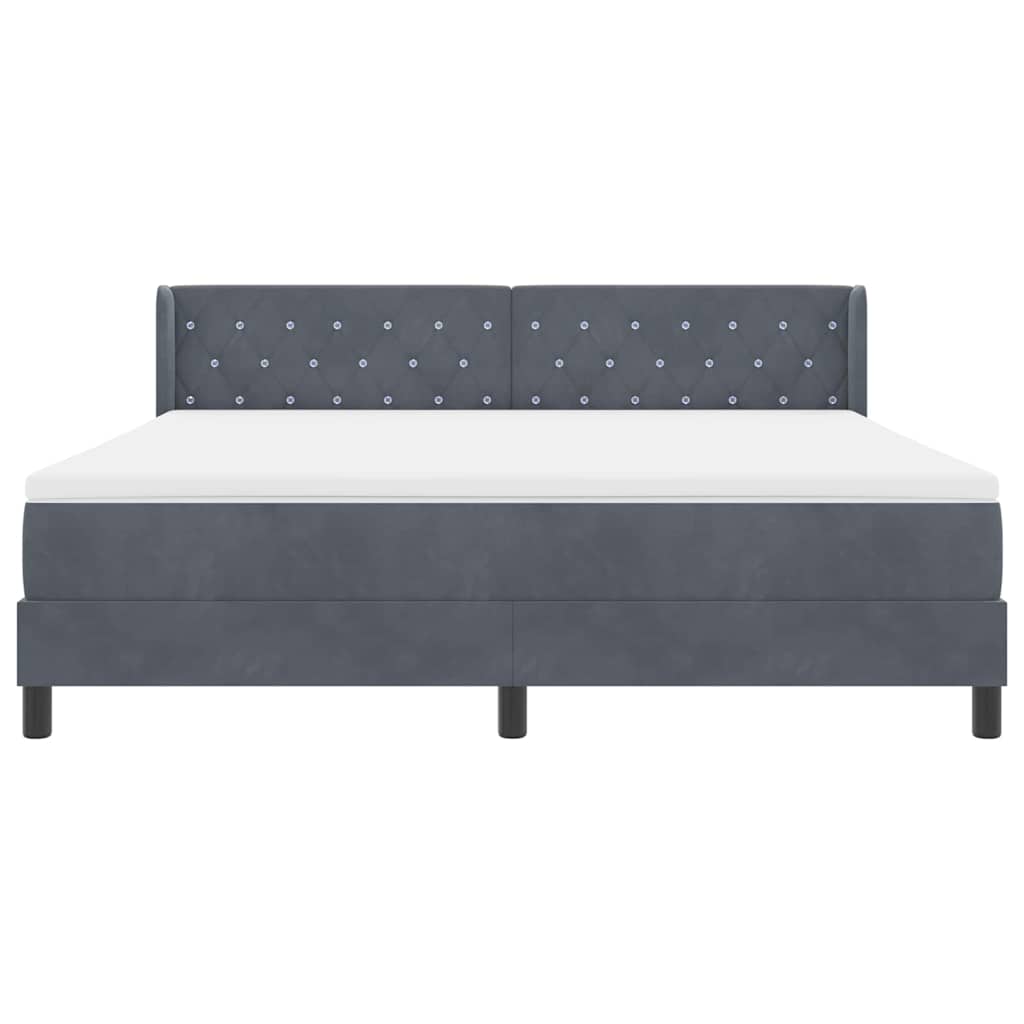 Κρεβάτι με ελατήρια Σκούρο Γκρι 200 x 180 cm Πολυεστέρας - Pakobazaar