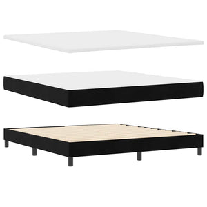 Κρεβάτι με ελατήρια με κεφαλάρι Μαύρο 200 x 180 cm Βελούδο - Pakobazaar