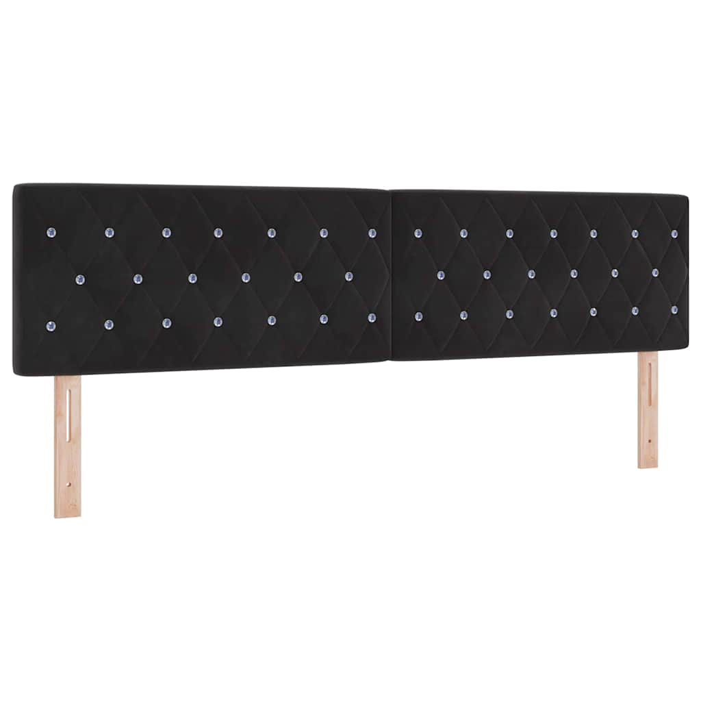 Κρεβάτι με ελατήρια με κεφαλάρι Μαύρο 200 x 180 cm Βελούδο - Pakobazaar