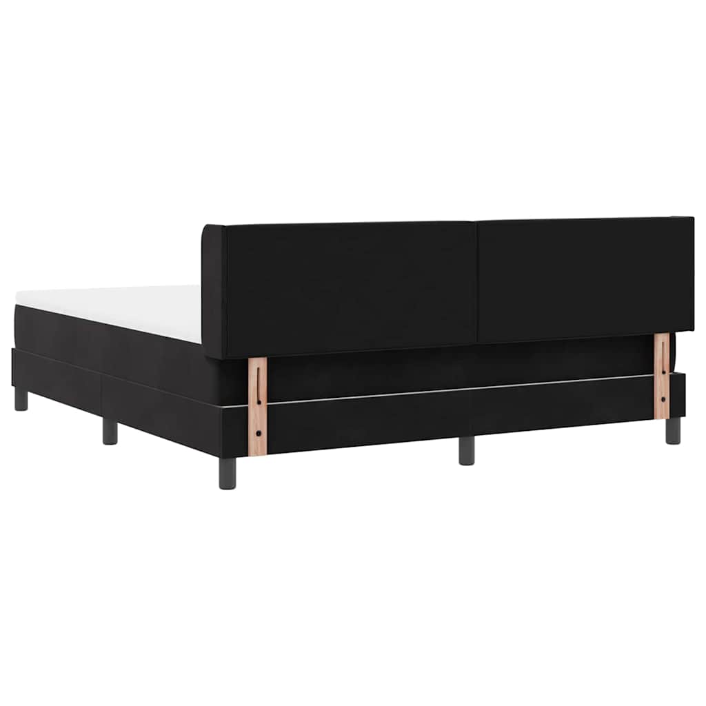 Κρεβάτι με ελατήρια με κεφαλάρι Μαύρο 200 x 180 cm Βελούδο - Pakobazaar