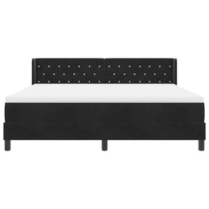 Κρεβάτι με ελατήρια με κεφαλάρι Μαύρο 200 x 180 cm Βελούδο - Pakobazaar