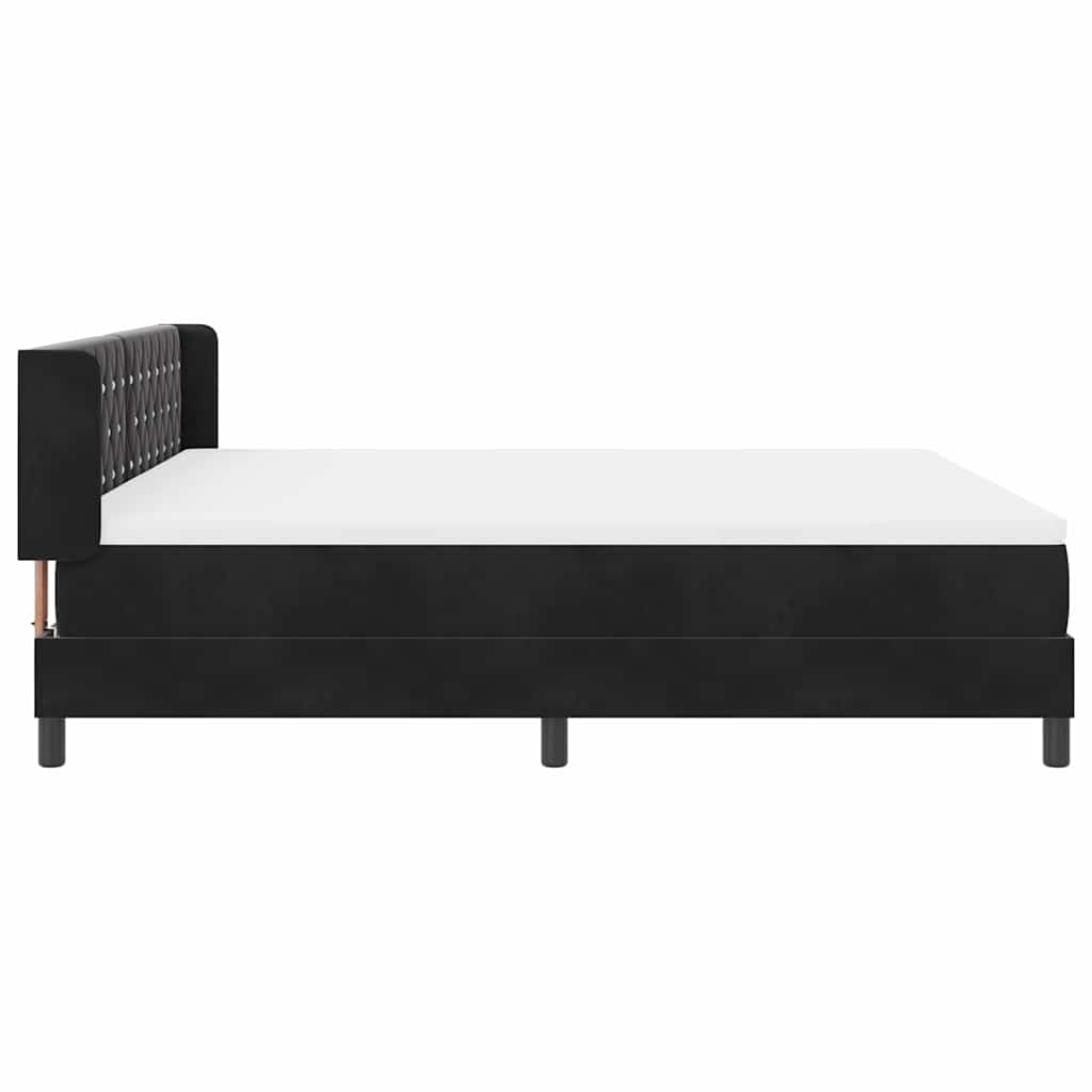 Κρεβάτι με ελατήρια με κεφαλάρι Μαύρο 200 x 180 cm Βελούδο - Pakobazaar