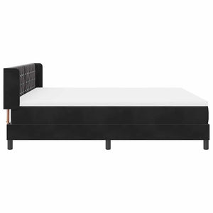 Κρεβάτι με ελατήρια με κεφαλάρι Μαύρο 200 x 180 cm Βελούδο - Pakobazaar