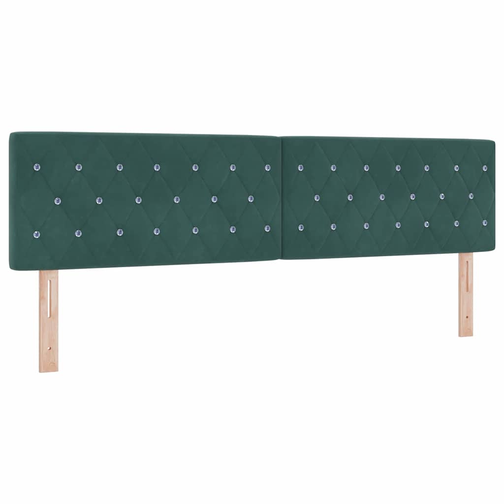 Κρεβάτι με ελατήρια Σκούρο Πράσινο 200 x 180 cm Βελούδο - Pakobazaar