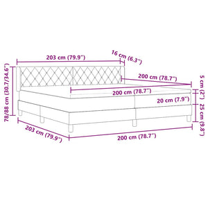 Κρεβάτι με ελατήρια Ανοιχτό γκρι 200 x 200 cm Πολυεστέρας - Pakobazaar