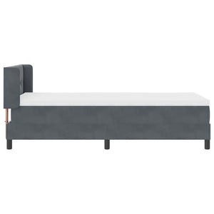 Κρεβάτι με ελατήρια Σκούρο Γκρι 200 x 80 εκατοστά Βελούδο