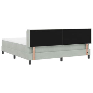 Κρεβάτι με ελατήρια Ανοιχτό γκρι 200 x 180 cm Πολυεστέρας - Pakobazaar