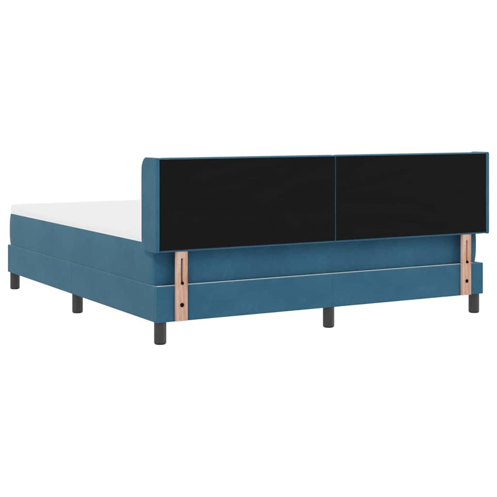 Κρεβάτι με ελατήρια Σκούρο Μπλε 200 x 180 cm Πολυεστέρας - Pakobazaar