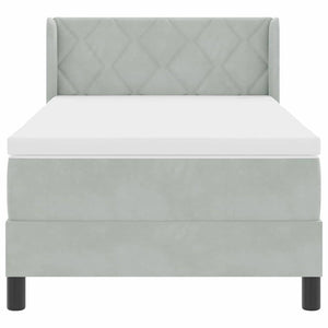Κρεβάτι με ελατήρια Ανοιχτό γκρι 190 x 90 cm Πολυεστέρας - Pakobazaar