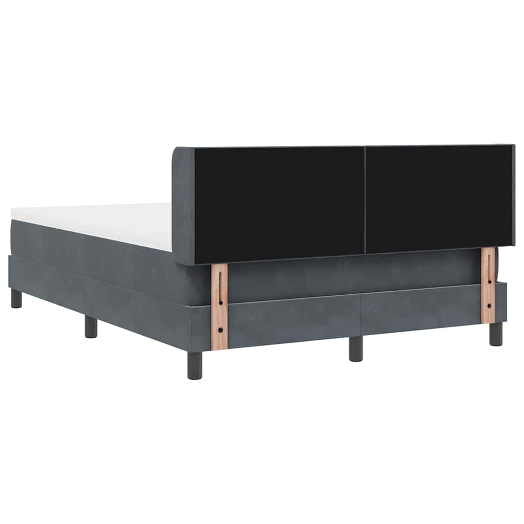Κρεβάτι με ελατήρια Σκούρο Γκρι 200 x 140 cm Βελούδο - Pakobazaar