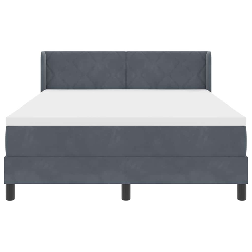 Κρεβάτι με ελατήρια Σκούρο Γκρι 200 x 140 cm Βελούδο - Pakobazaar