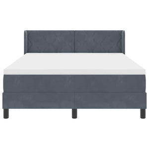 Κρεβάτι με ελατήρια Σκούρο Γκρι 200 x 140 cm Βελούδο - Pakobazaar