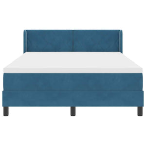 Κρεβάτι με ελατήρια Σκούρο Μπλε 200 x 140 cm Βελούδο - Pakobazaar