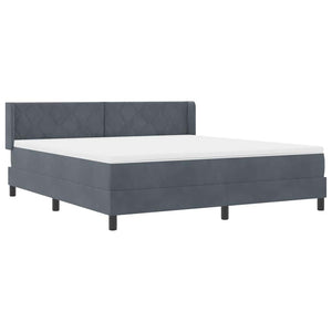 Κρεβάτι με ελατήρια Σκούρο Γκρι 200 x 180 cm Βελούδο - Pakobazaar