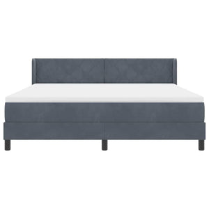 Κρεβάτι με ελατήρια Σκούρο Γκρι 200 x 180 cm Βελούδο - Pakobazaar