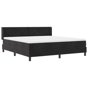 Κρεβάτι με ελατήρια με κεφαλάρι Μαύρο 200 x 180 cm Βελούδο - Pakobazaar