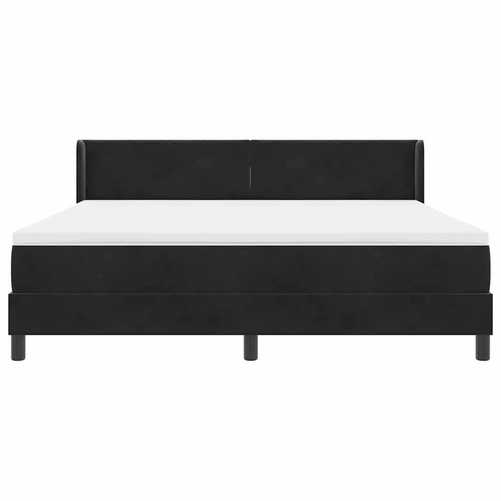 Κρεβάτι με ελατήρια με κεφαλάρι Μαύρο 200 x 180 cm Βελούδο - Pakobazaar