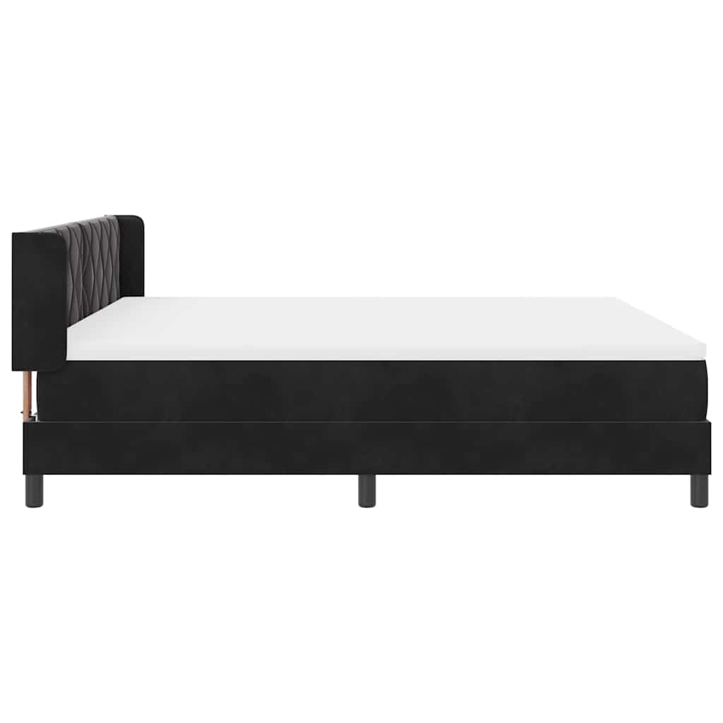 Κρεβάτι με ελατήρια με κεφαλάρι Μαύρο 200 x 180 cm Βελούδο - Pakobazaar