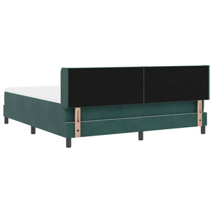 Κρεβάτι με ελατήρια Σκούρο Πράσινο 200 x 180 cm Βελούδο - Pakobazaar