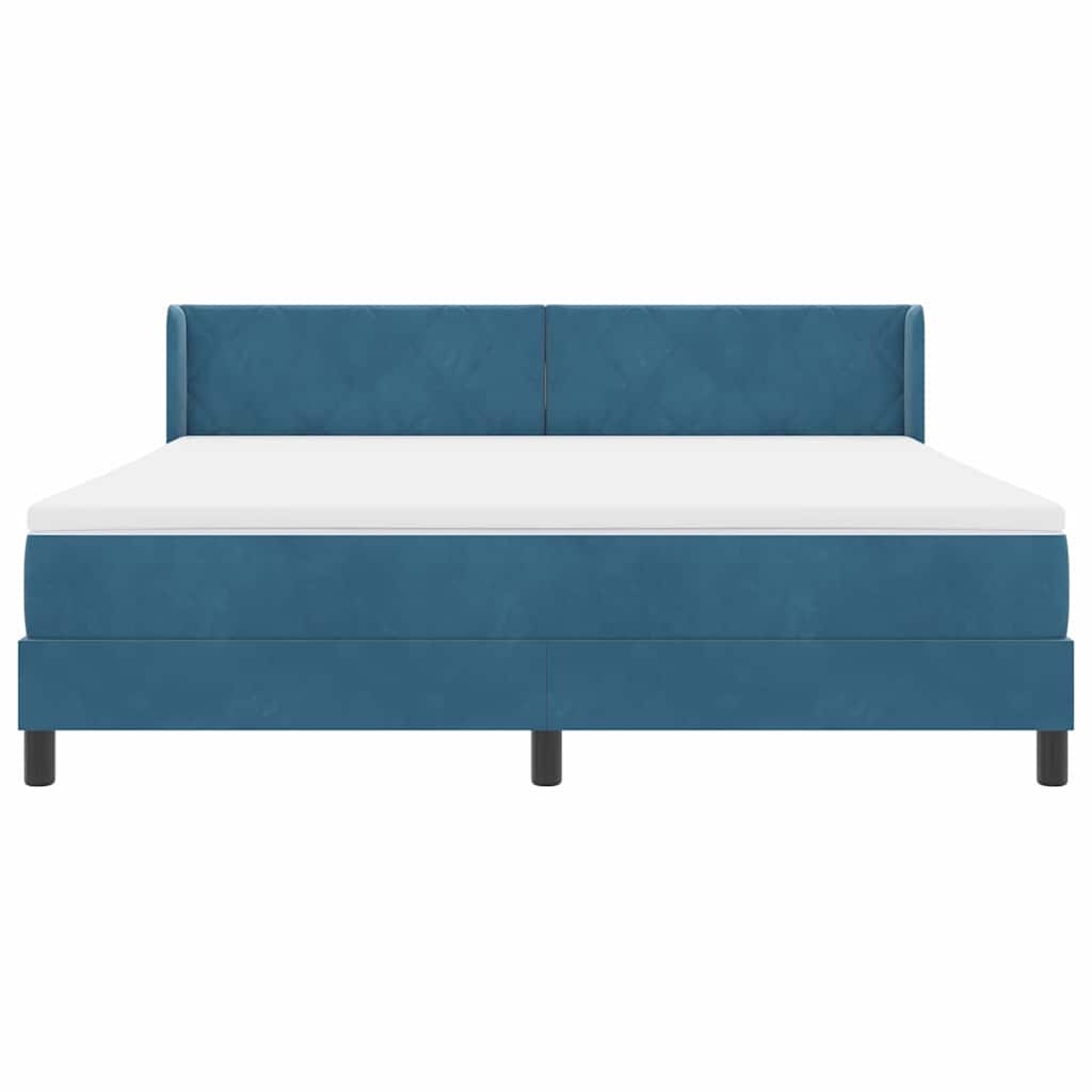 Κρεβάτι με ελατήρια Σκούρο Μπλε 200 x 180 cm Πολυεστέρας - Pakobazaar