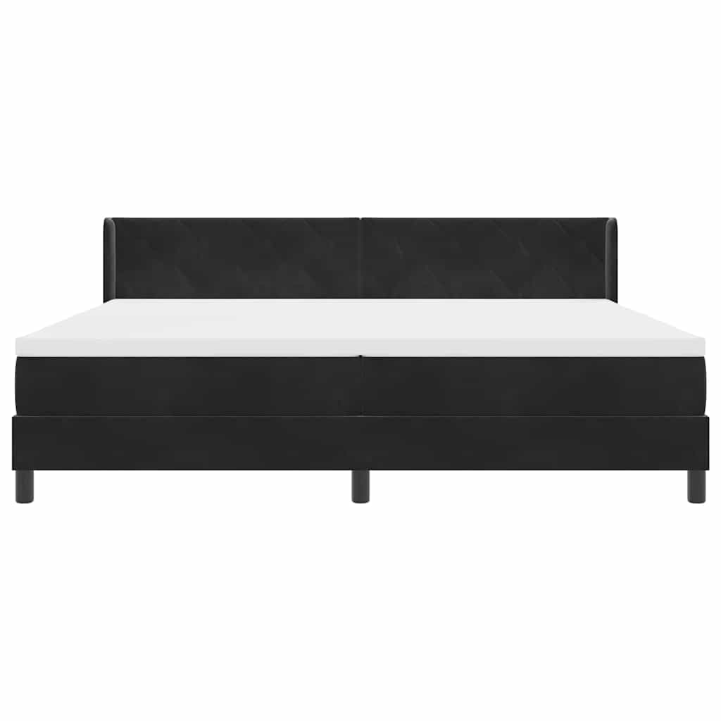 Κρεβάτι με ελατήρια με στρώμα Μαύρο 200 x 200 cm Πολυεστέρας - Pakobazaar