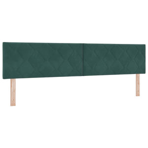 Κρεβάτι με ελατήρια Σκούρο Πράσινο 200 x 200 cm Βελούδο - Pakobazaar