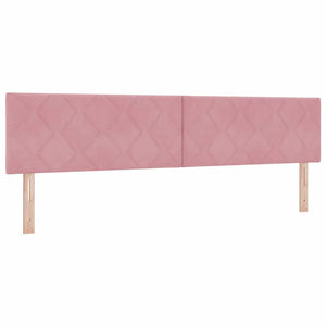 Κρεβάτι με ελατήρια με κεφαλάρι Ροζ 200 x 200 cm Βελούδο