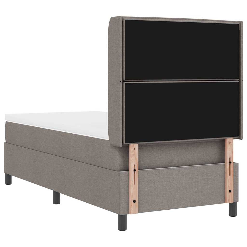 Κρεβάτι με ελατήρια με στρώμα Taupe 90 x 190 cm ύφασμα - Pakobazaar