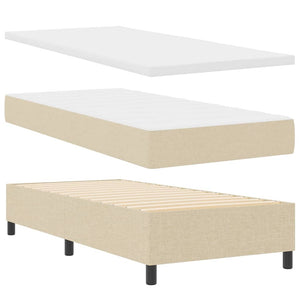 Κρεβάτι με ελατήρια με μαξιλάρι Κρεμ 190 x 90 cm ύφασμα - Pakobazaar