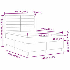 Κρεβάτι με ελατήρια με μαξιλάρι Taupe 200 x 140 cm ύφασμα - Pakobazaar