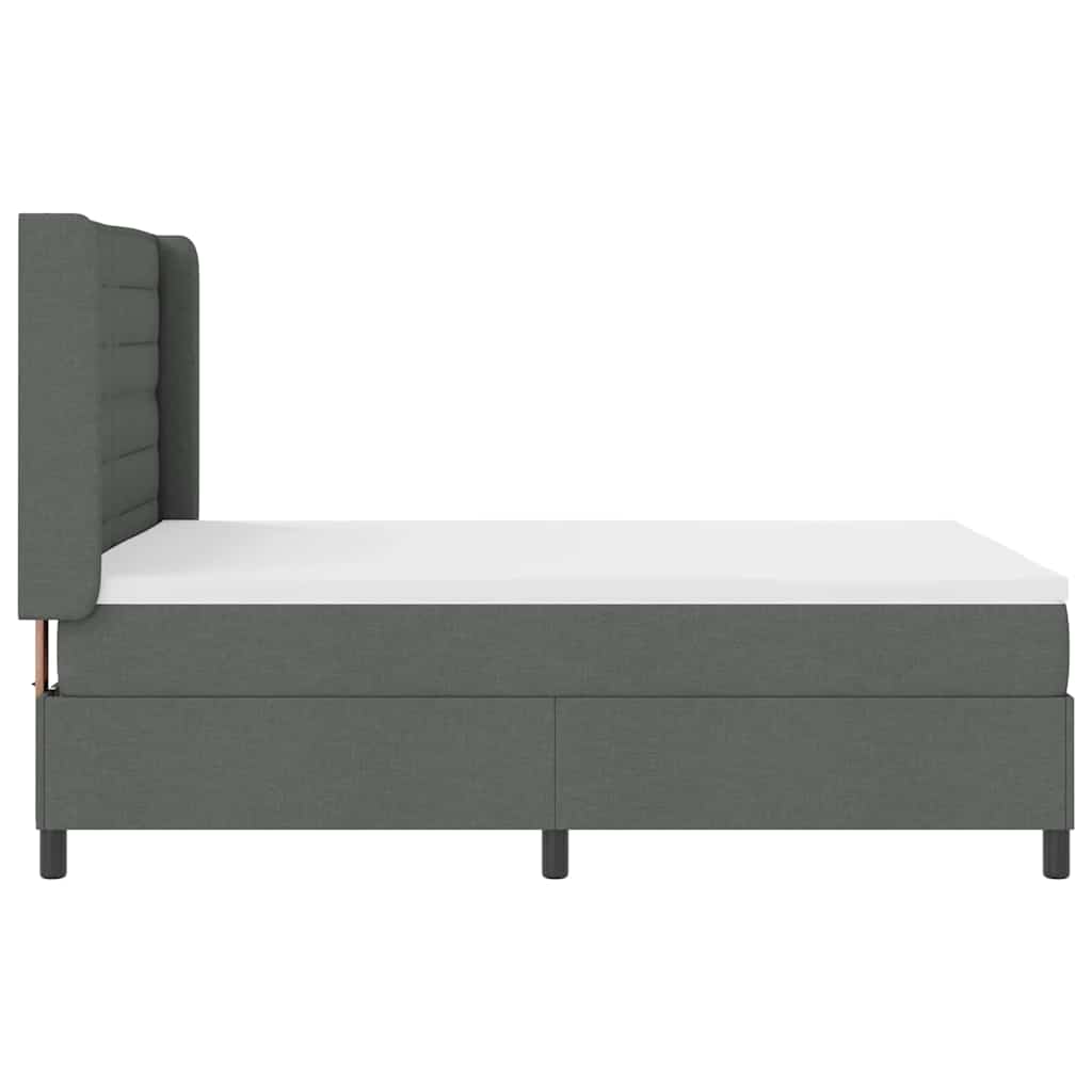 Κρεβάτι με ελατήρια με στρώμα Σκούρο γκρι 160 x 200 cm ύφασμα - Pakobazaar