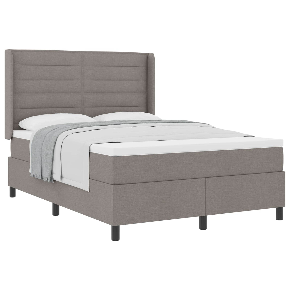 Κρεβάτι με ελατήρια με μαξιλάρι Taupe 200 x 160 εκατοστά ύφασμα