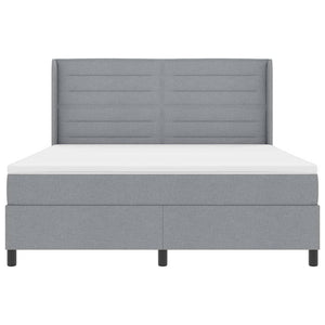 Κρεβάτι με ελατήρια Ανοιχτό γκρι 200 x 180 cm ύφασμα