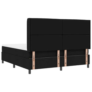 Κρεβάτι με ελατήρια με στρώμα Μαύρο 180 x 200 cm ύφασμα - Pakobazaar