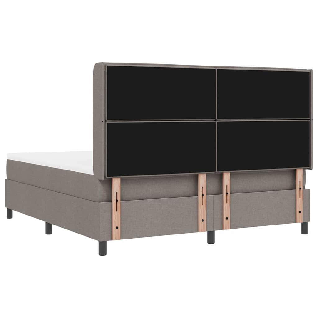 Κρεβάτι με ελατήρια με στρώμα Taupe 180 x 200 cm ύφασμα - Pakobazaar