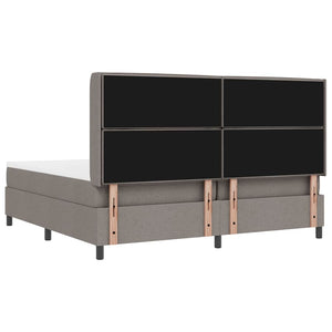 Κρεβάτι με ελατήρια με μαξιλάρι Taupe 200 x 200 cm ύφασμα - Pakobazaar
