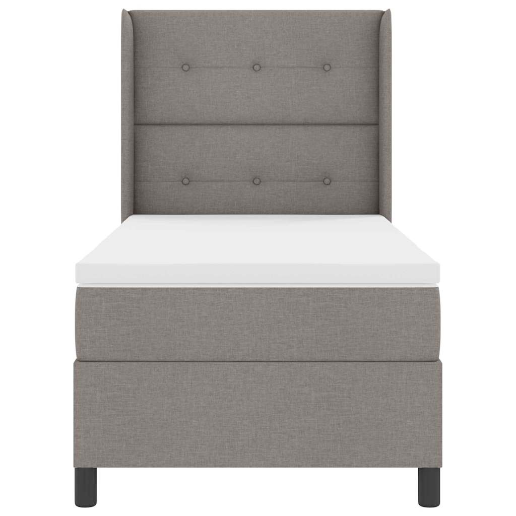 Κρεβάτι με ελατήρια με στρώμα Taupe 80 x 200 cm ύφασμα - Pakobazaar