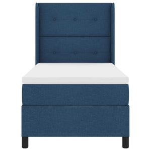 Κρεβάτι με ελατήρια με στρώμα Μπλε 100 x 200 cm ύφασμα - Pakobazaar
