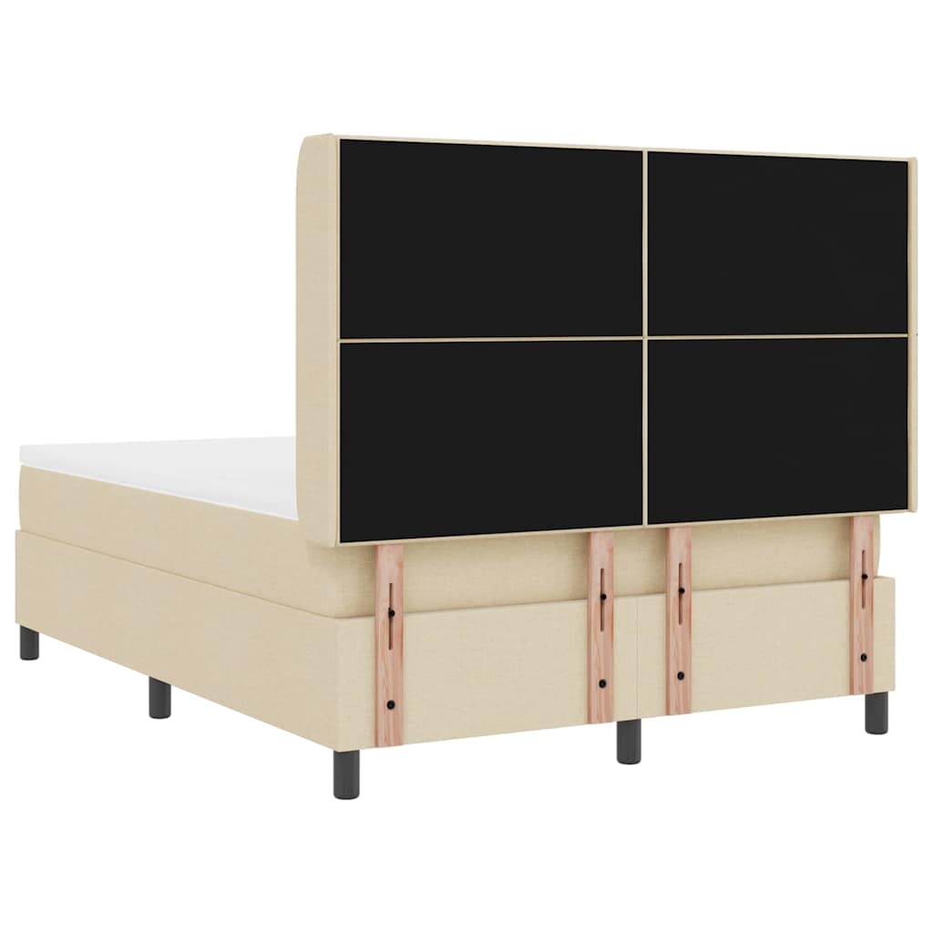 Κρεβάτι με ελατήρια με στρώμα Κρεμ 140 x 190 cm ύφασμα - Pakobazaar