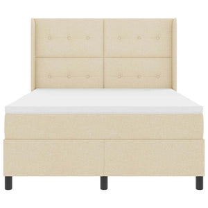Κρεβάτι με ελατήρια με στρώμα Κρεμ 140 x 190 cm ύφασμα - Pakobazaar