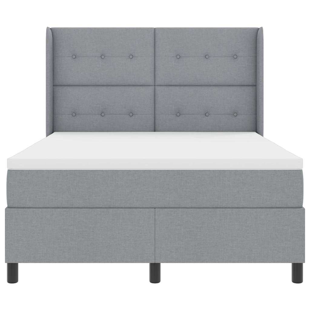 Κρεβάτι με ελατήρια με στρώμα Ανοιχτό γκρι 160 x 200 cm ύφασμα - Pakobazaar