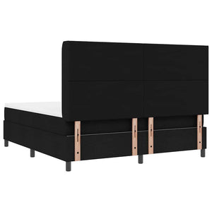 Κρεβάτι με ελατήρια με στρώμα Μαύρο 180 x 200 cm ύφασμα - Pakobazaar