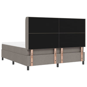 Κρεβάτι με ελατήρια με στρώμα Taupe 180 x 200 cm ύφασμα - Pakobazaar