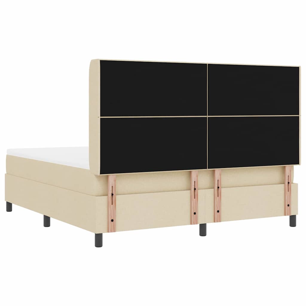 Κρεβάτι με ελατήρια με στρώμα Κρεμ 180 x 200 cm ύφασμα - Pakobazaar