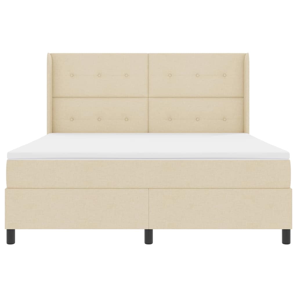 Κρεβάτι με ελατήρια με στρώμα Κρεμ 180 x 200 cm ύφασμα - Pakobazaar