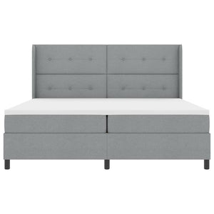 Κρεβάτι με ελατήρια Ανοιχτό γκρι 200 x 200 cm ύφασμα - Pakobazaar